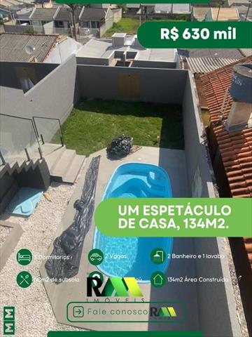 Casa Residencial para venda no Iguacu em Fazenda Rio Grande com 134m² por R$ 630.000,00