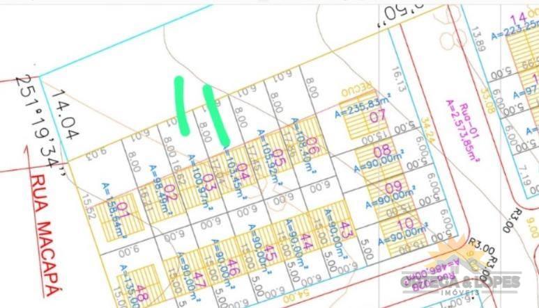 Terreno para venda no Estados em Fazenda Rio Grande com 103m² por R$ 110.000,00