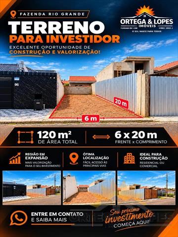 Terreno para venda no bairro Gralha Azul em Fazenda Rio Grande/PR com 120m² por R$ 160.000,00