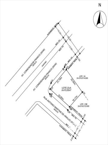 Terreno / Lote para venda no Jardim Botânico em Curitiba com 416m² por R$ 750.000,00